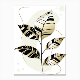 Black and Gold Botanical 3 Canvas Print