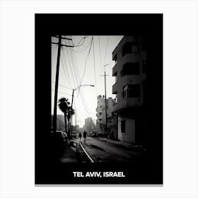 Poster Of Tel Aviv, Israel, Mediterranean Black And White Photography Analogue 6 Canvas Print