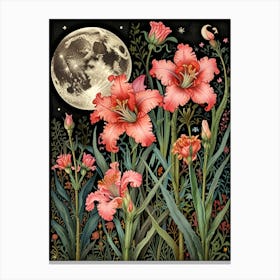 William Morris Moonlight Lilies Canvas Print