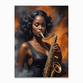 Music Blues Trumpet Saxophone 2 Canvas Print