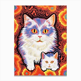 Louis Wain Kaleidoscope Psychedelic Cat 15 Canvas Print