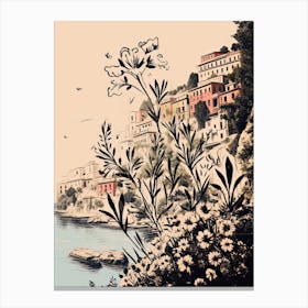 Positano, Flower Collage 2 Canvas Print