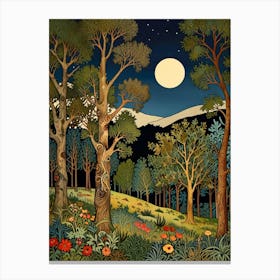 William Morris Night In The Forest 5 Canvas Print