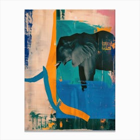 Elephant 2 Cut Out Collage Canvas Print