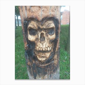 Skull On A Tree Canvas Print