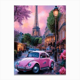 Paris - Pink Beetle Canvas Print