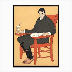 Man Sitting In A Chair During 19th–20th Century, Edward Penfield Canvas Print