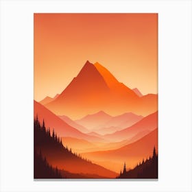 Misty Mountains Vertical Composition In Orange Tone 139 Canvas Print