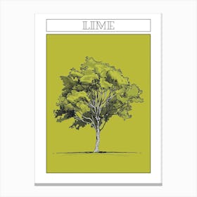 Lime Tree Minimalistic Drawing 3 Poster Canvas Print