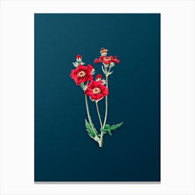 Vintage Chilian Guem Flower Botanical Art on Teal Blue n.0900 Canvas Print