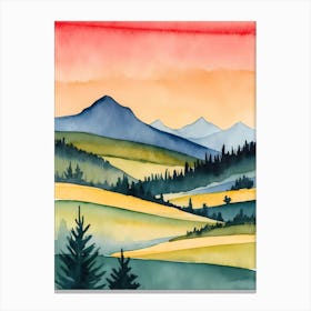 Watercolor Landscape Painting 65 Canvas Print