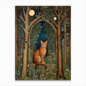 William Morris Cat In The Woods 5 Canvas Print