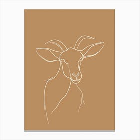 Goat - Boho, Line Art 2 Canvas Print