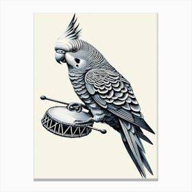 Tango Cockatoo On Drum Canvas Print