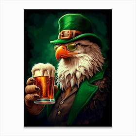 American Eagle Having Saint Patrick Beer Canvas Print