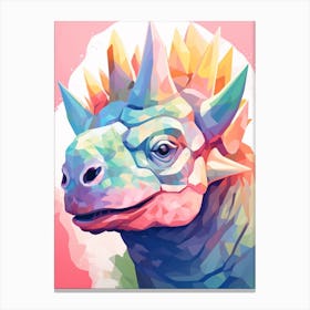 Colourful Dinosaur Triceratops 1 Canvas Print