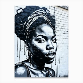 Graffiti Mural Of Beautiful Black Woman 96 Canvas Print