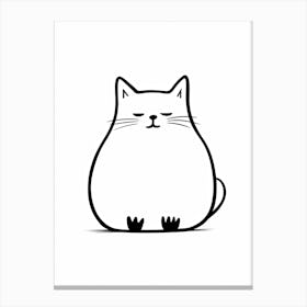 Minimalist Cat Line Drawing 3 Canvas Print
