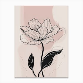 Lilies Line Art Flowers Illustration Neutral 7 Canvas Print