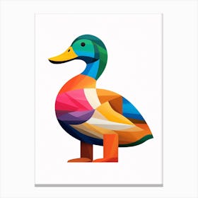 Colourful Geometric Bird Duck 2 Canvas Print