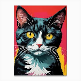 Cat Portrait Pop Art Style (2) Canvas Print