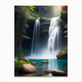 Waterfall In The Forest 1 Canvas Print