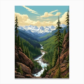 North Cascades National Park Retro Pop Art 7 Canvas Print