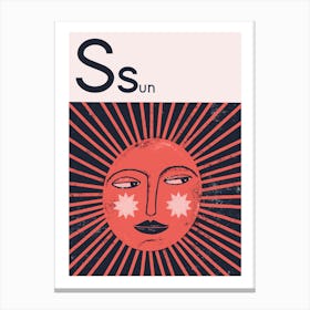 S For Sun Canvas Print