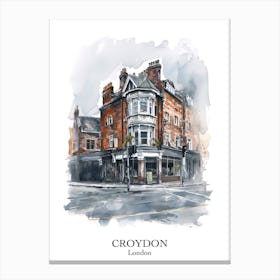 Croydon London Borough   Street Watercolour 3 Poster Canvas Print