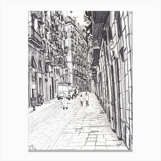 A Street In Raval Canvas Print