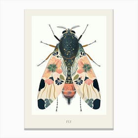 Colourful Insect Illustration Fly 16 Poster Canvas Print