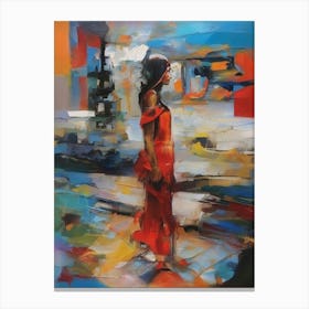 Woman In Red Dress 1 Canvas Print