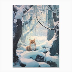 Winter Fox 1 Illustration Canvas Print