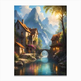 Village By The River 1 Canvas Print