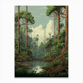 Knysna Forest Pixel Art 4 Canvas Print