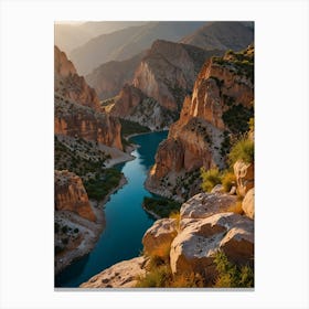 Sunset At The Canyon Canvas Print