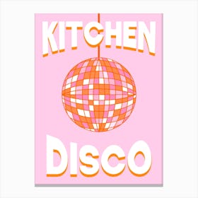 Kitchen Disco Pink and Orange Canvas Print
