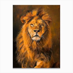 Barbary Lion Symbolic Acrylic Painting 2 Canvas Print