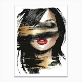 Gold And Black Painting Canvas Print