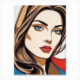 Woman Portrait Face Pop Art (43) Canvas Print