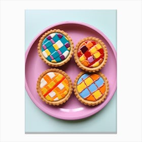 Photographic Iced Tarts On A Plate Canvas Print