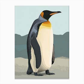 Emperor Penguin Gold Harbour Minimalist Illustration Illustration 2 Canvas Print
