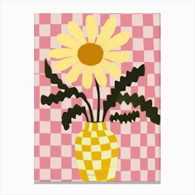 Wild Flowers Yellow Tones In Vase 4 Canvas Print