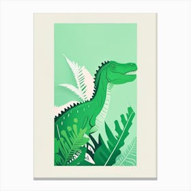 Suchomimus Tenerensis Cute Mint Dinosaur Canvas Print