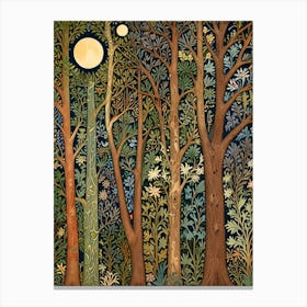 William Morris Print Forest At Night Canvas Print