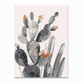 Silver Torch Cactus Minimalist Abstract 3 Canvas Print