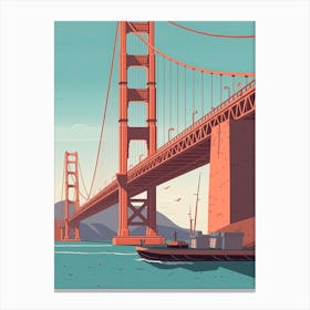The Golden Gate San Francisco Travel Illustration 1 Canvas Print