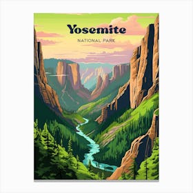 Yosemite National Park California Mountain Modern Travel Art Canvas Print