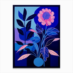 Blue Flower Illustration Globe Amaranth 2 Canvas Print