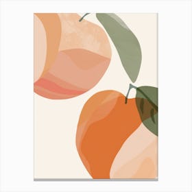 Peaches Close Up Illustration 4 Canvas Print